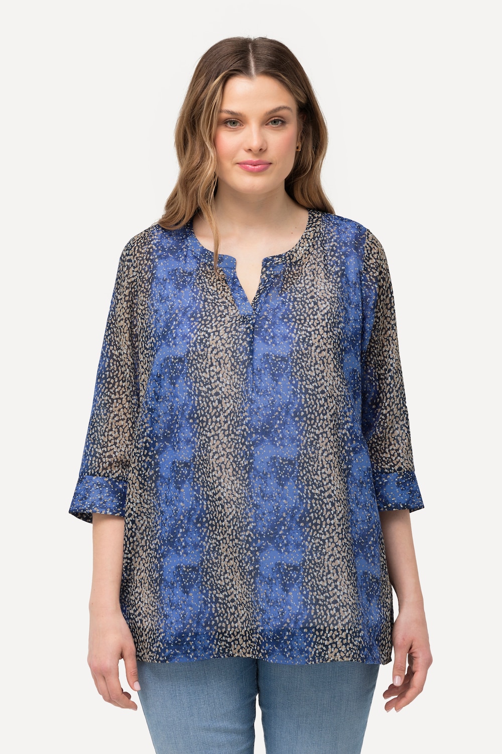 Große Größen Bluse, Damen, blau, Größe: 58/60, Baumwolle, Ulla Popken