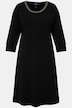 Midikleid, Schmuckband, A-Linie, Rundhals, 3/4-Arm