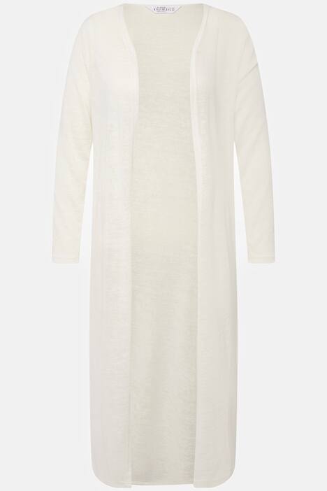 Strickjacke, offene Longform, Leichtstrick, V-Ausschnitt, Langarm