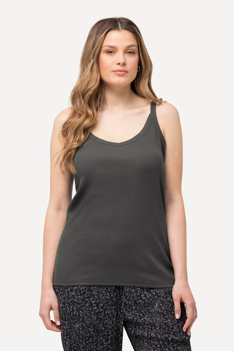 Ribbed Spaghetti Strap Jersey Tank