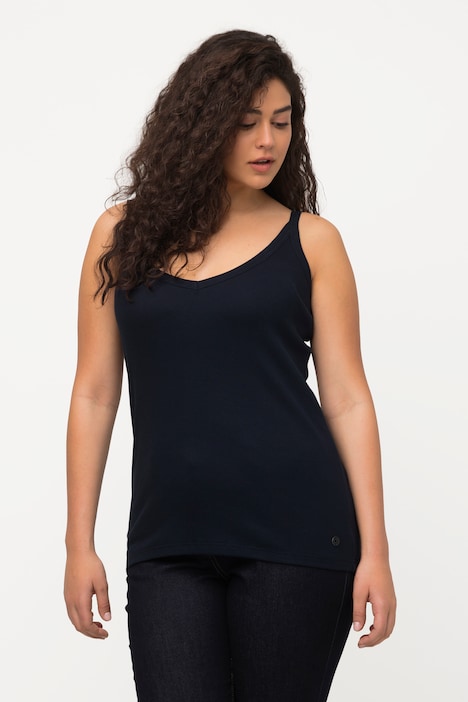 Ribbed Spaghetti Strap Jersey Tank