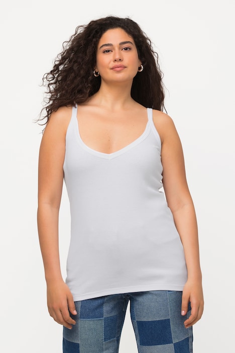 Ribbed Spaghetti Strap Jersey Tank