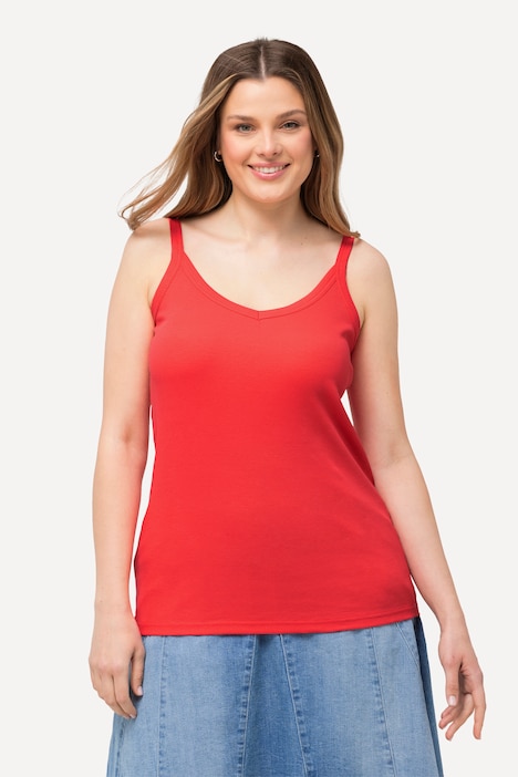 Ribbed Spaghetti Strap Jersey Tank