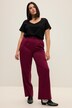 Bundfaltenhose, Wide Fit, High Waist, Elastikbund