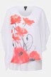 Asymmetrical Layered Poppy Print Chiffon Blouse
