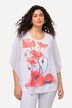 Asymmetrical Layered Poppy Print Chiffon Blouse