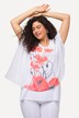 Asymmetrical Layered Poppy Print Chiffon Blouse