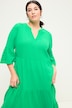 Maxikleid, A-Line, Musselin, Stehkragen, Volants, 3/4-Ärmel