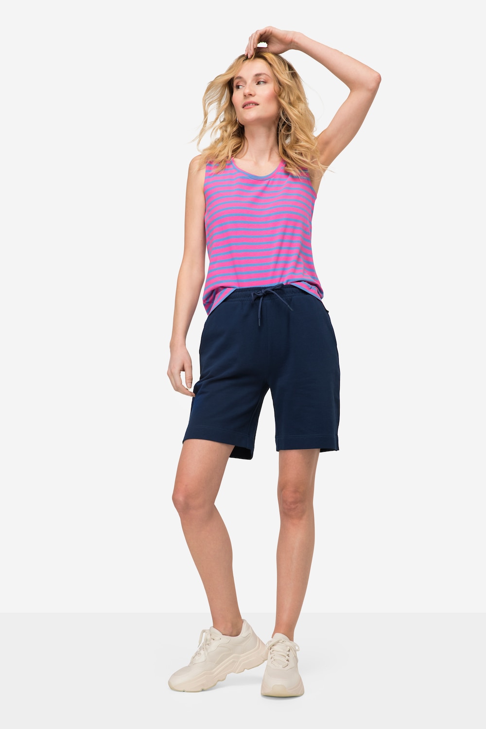 Große Größen Jogging-Shorts, Damen, blau, Größe: M, Baumwolle, LAURASON