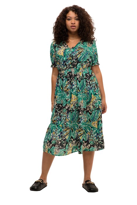 Abstract Palm Print A-Line Dress
