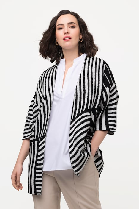 Ulla Popken Womenswear Plus Size Curvy Oversize Eco Cotton Shirred