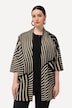 Vest, fijn jacquard-breisel, opstaande kraag, korte mouw
