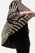Vest, fijn jacquard-breisel, opstaande kraag, korte mouw