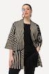 Vest, fijn jacquard-breisel, opstaande kraag, korte mouw