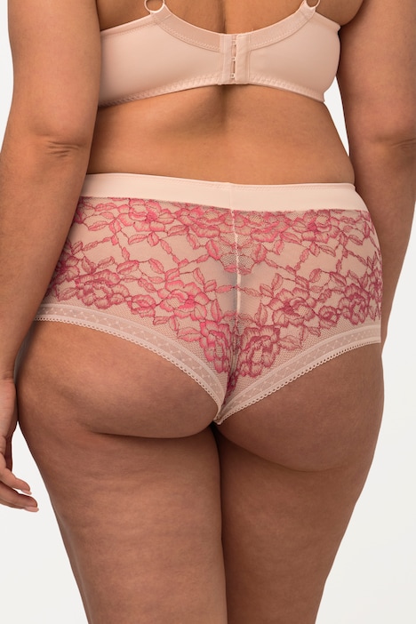 Plus Size - Black & Pink Heart Embroidered Back Slit Hipster Panty - Torrid