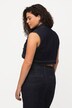jeans gilet, kort, slim, overhemdkraag, mouwloos, gerecycled