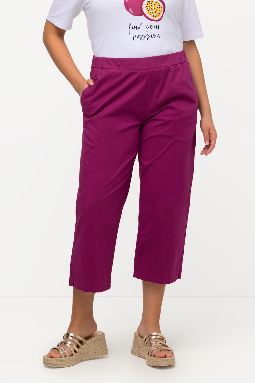 Große Größen 7/8-Hose Ruby, Damen, rosa, Größe: 42, Baumwolle, Ulla Popken