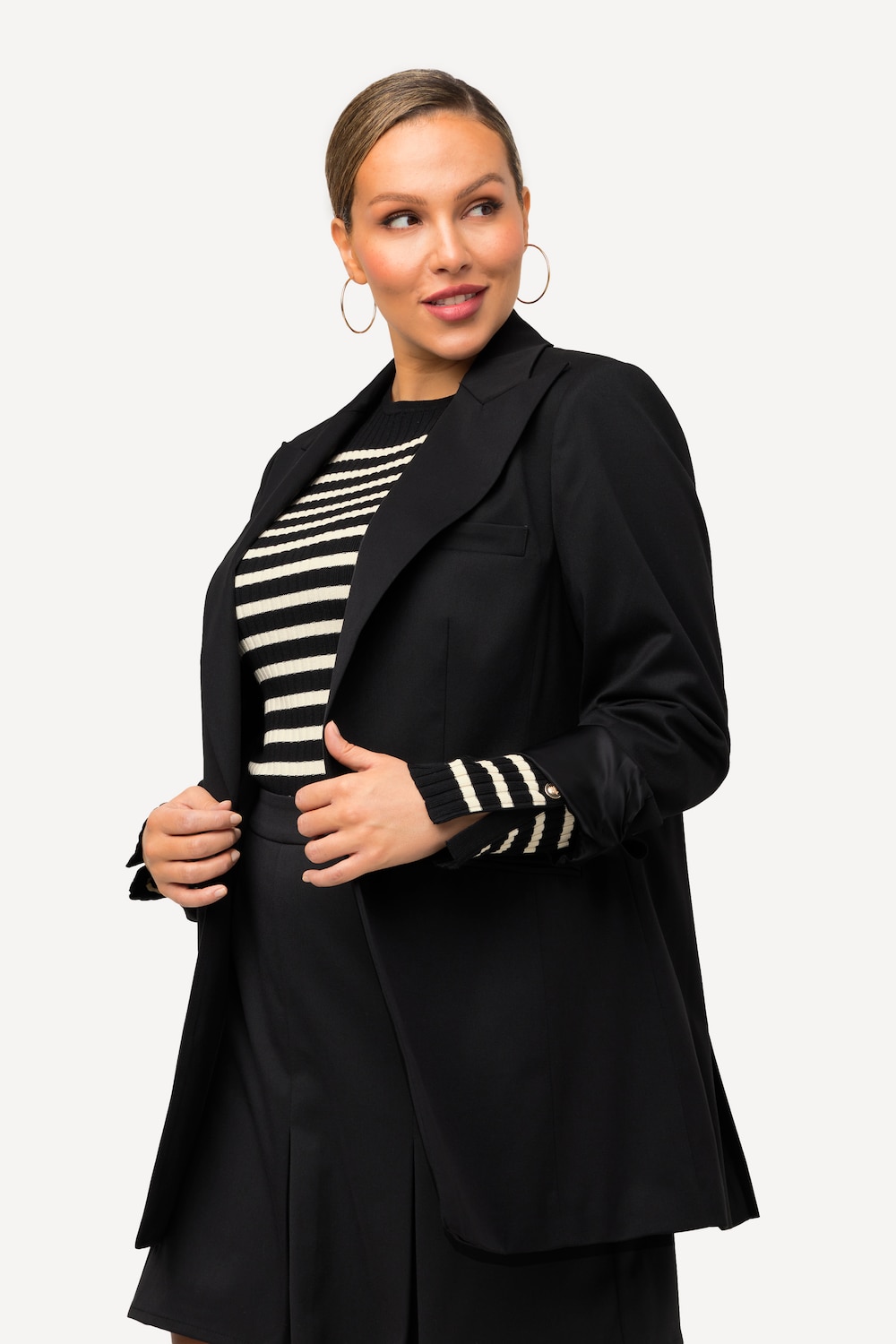 Große Größen Blazer, Damen, schwarz, Größe: 44, Viskose/Polyester, Ulla Popken