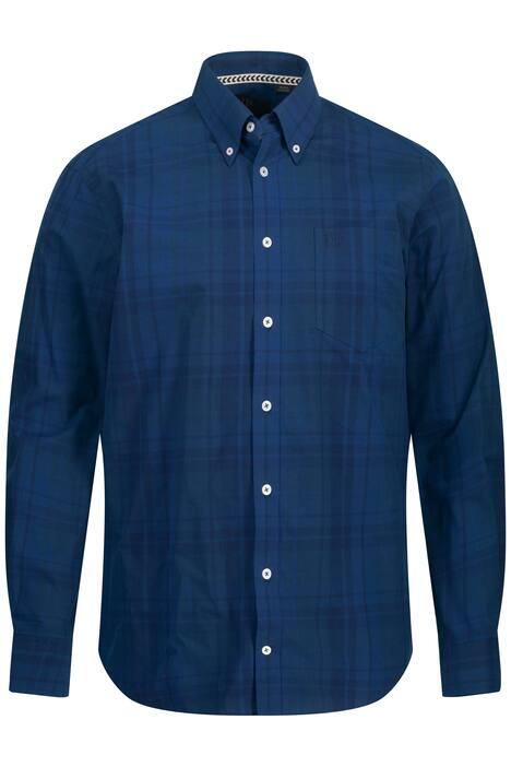 Kostkovaná košile, dlouhé rukávy, límeček s knoflíky, Modern střih, do 8XL