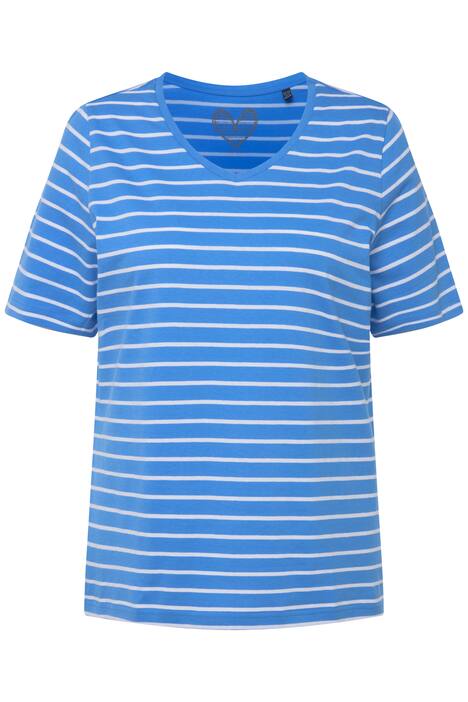 Tričko, pruhy, výstřih do V, krátké rukávy
