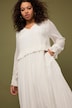 Maxikleid, A-Line, Boho Style, V-Ausschnitt, Rüschen, Langarm