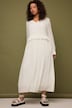 Maxikleid, A-Line, Boho Style, V-Ausschnitt, Rüschen, Langarm