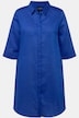Longbluse, Leinenmix, A-Linie, Hemdkragen, 3/4-Arm