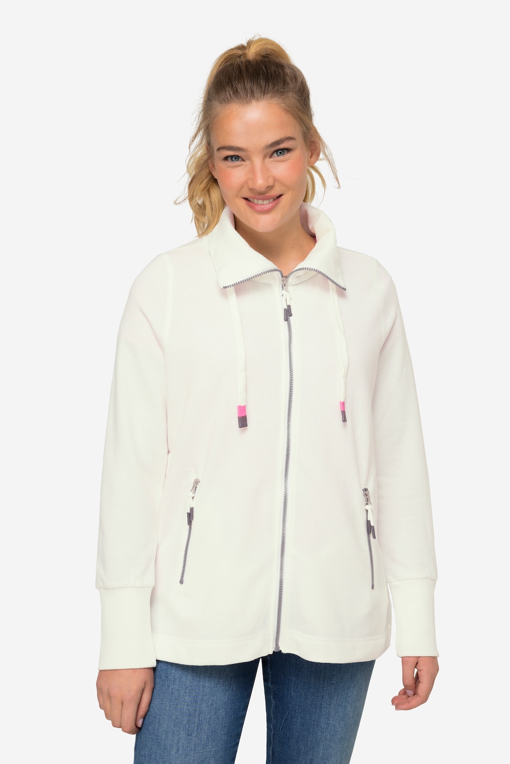 Große Größen Sweatjacke, Damen, beige, Größe: M, Polyester/Baumwolle, LAURASON