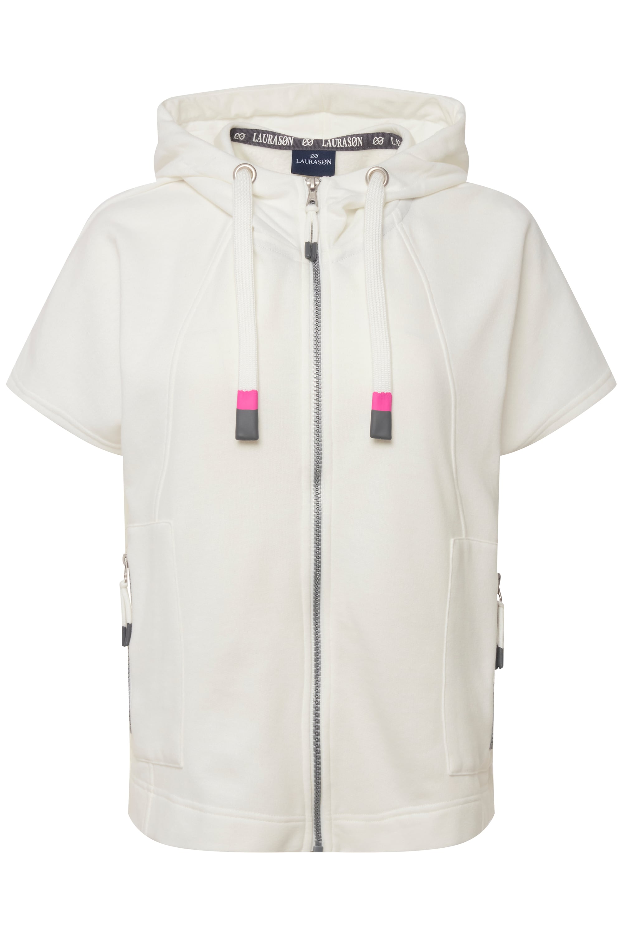 Laurasøn Damen Kapuzen Weste oversized Zipper Zipptaschen 819839