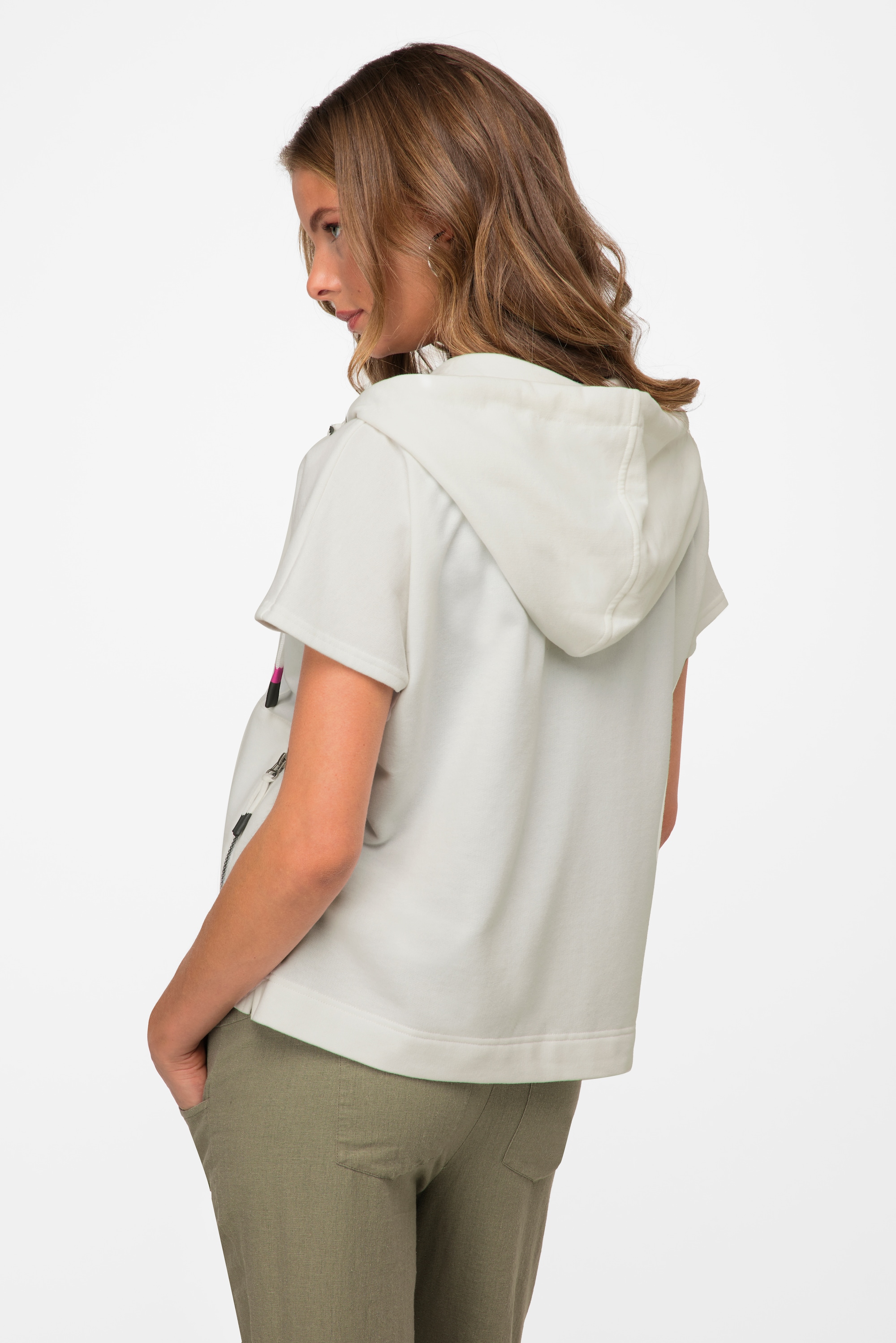 Laurasøn Damen Kapuzen Weste oversized Zipper Zipptaschen 819839