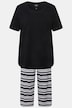 pyjama, strepen, ronde hals, korte mouwen, 3/4-broek