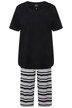 Pyžamo, pruhy, kulatý výstřih, krátké rukávy, 3/4 kalhoty