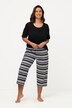 pyjama, strepen, ronde hals, korte mouwen, 3/4-broek