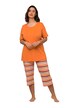 Pyžamo, pruhy, kulatý výstřih, krátké rukávy, 3/4 kalhoty