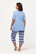 Pigiama con righe, scollo a girocollo, mezze maniche a pantaloni a 3/4