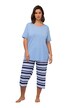 Pyžamo, pruhy, kulatý výstřih, krátké rukávy, 3/4 kalhoty