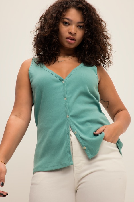Mint Ribbed Seamless Snap Front Crop Top 