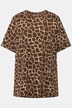 Longshirt, oversized, giraffenprint, ronde hals, korte mouwen
