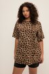 Longshirt, oversized, giraffenprint, ronde hals, korte mouwen