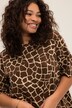 Longshirt, oversized, giraffenprint, ronde hals, korte mouwen