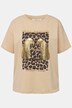 T-Shirt, oversized, Leo Print, Rundhals, Halbarm