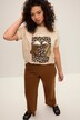 T-Shirt, oversized, Leo Print, Rundhals, Halbarm