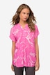 Bluse, oversized, Robben Print, Stehkragen, Halbarm