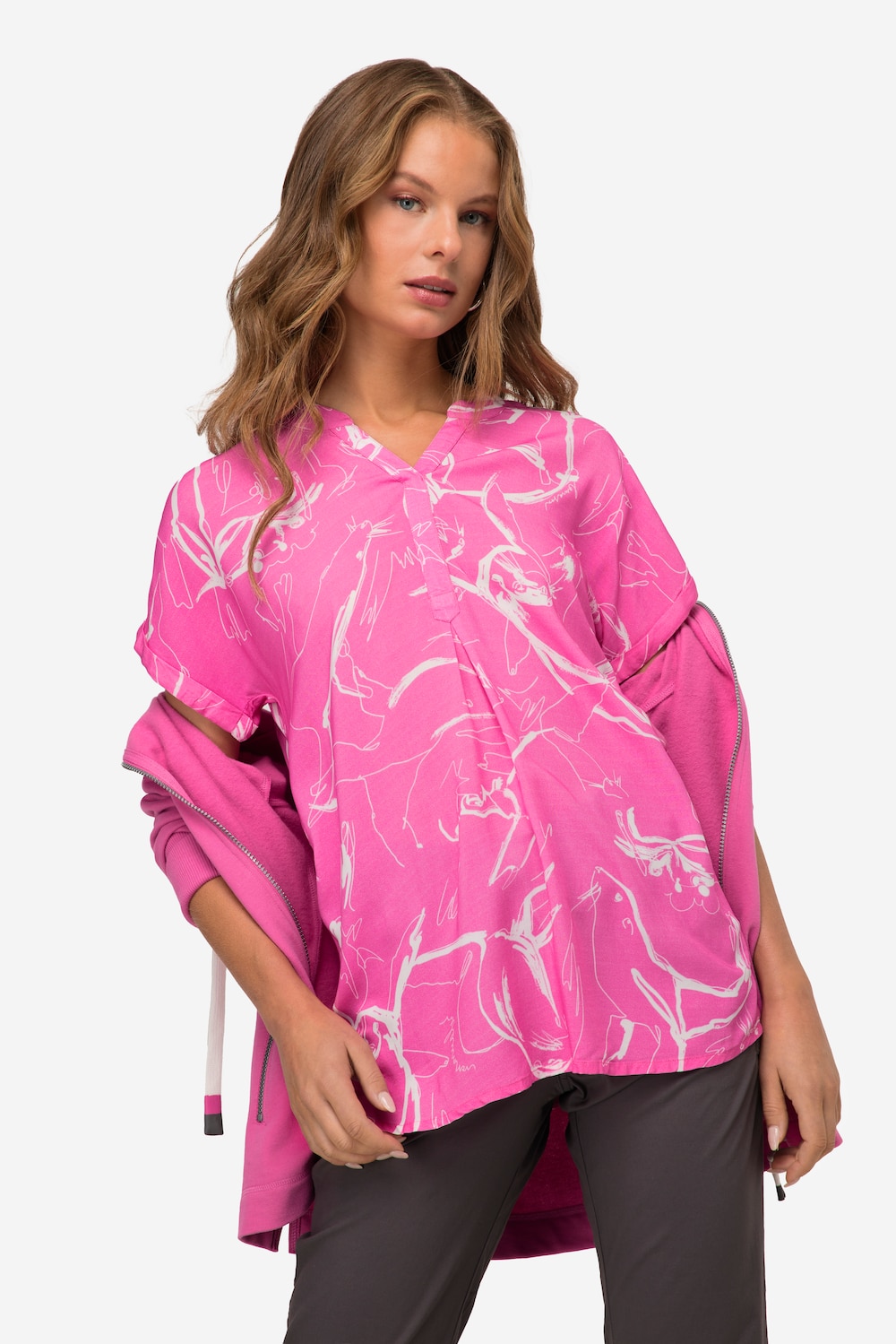 Große Größen Bluse, Damen, rosa, Größe: XL, Viskose, LAURASON