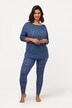 Legginsy Loungewear, modny nadruk, slim, bardzo miękkie