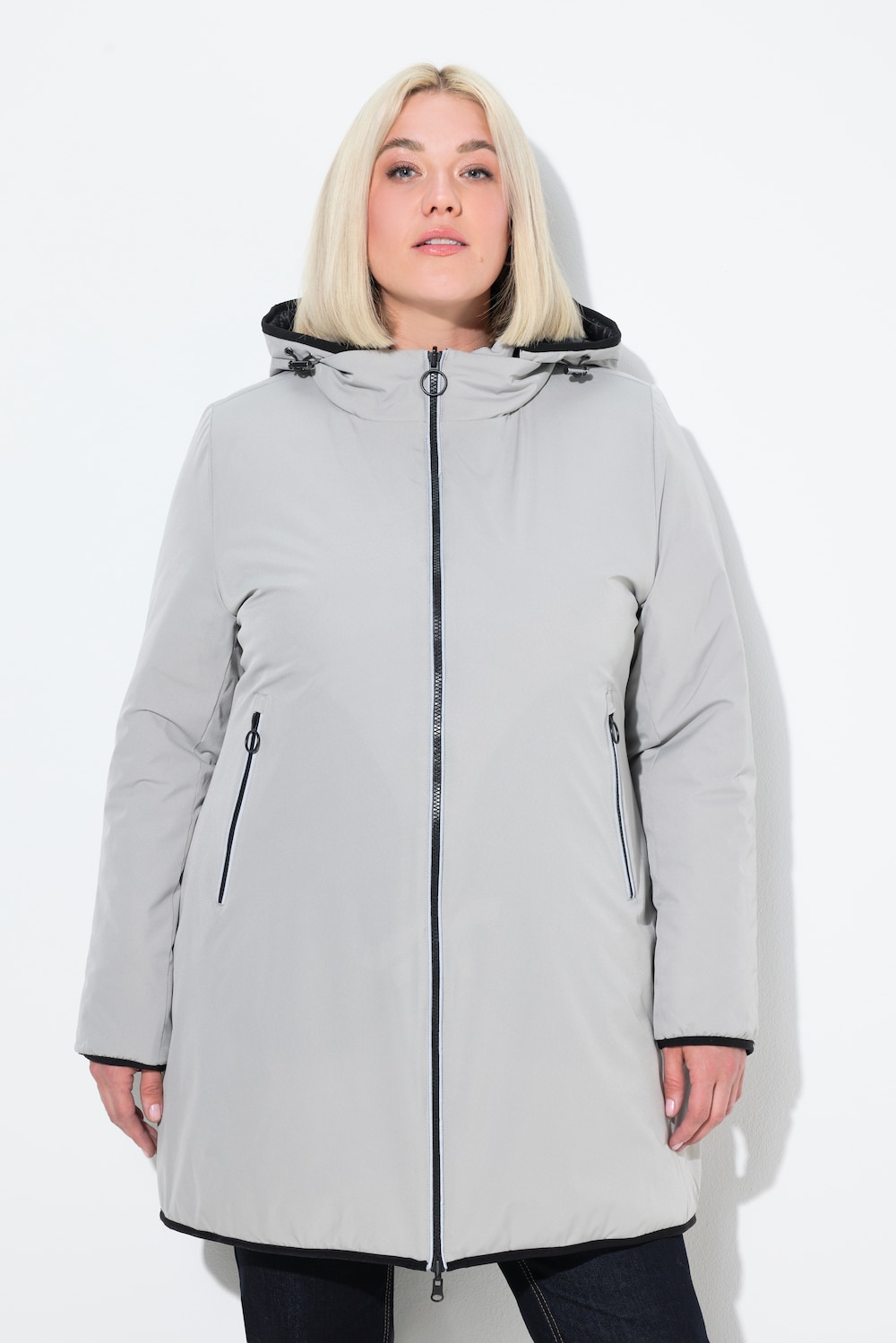 Große Größen HYPRAR Wende-Steppjacke, Damen, grau, Größe: 42/44, Synthetische Fasern/Polyester/Elasthan, Ulla Popken