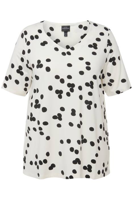 Tričko, puntíky, Classic, srdcový výstřih, krátké rukávy