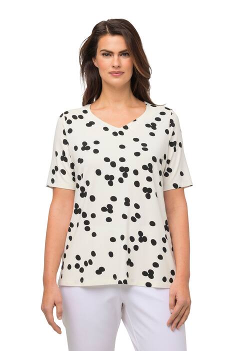 Tričko, puntíky, Classic, srdcový výstřih, krátké rukávy