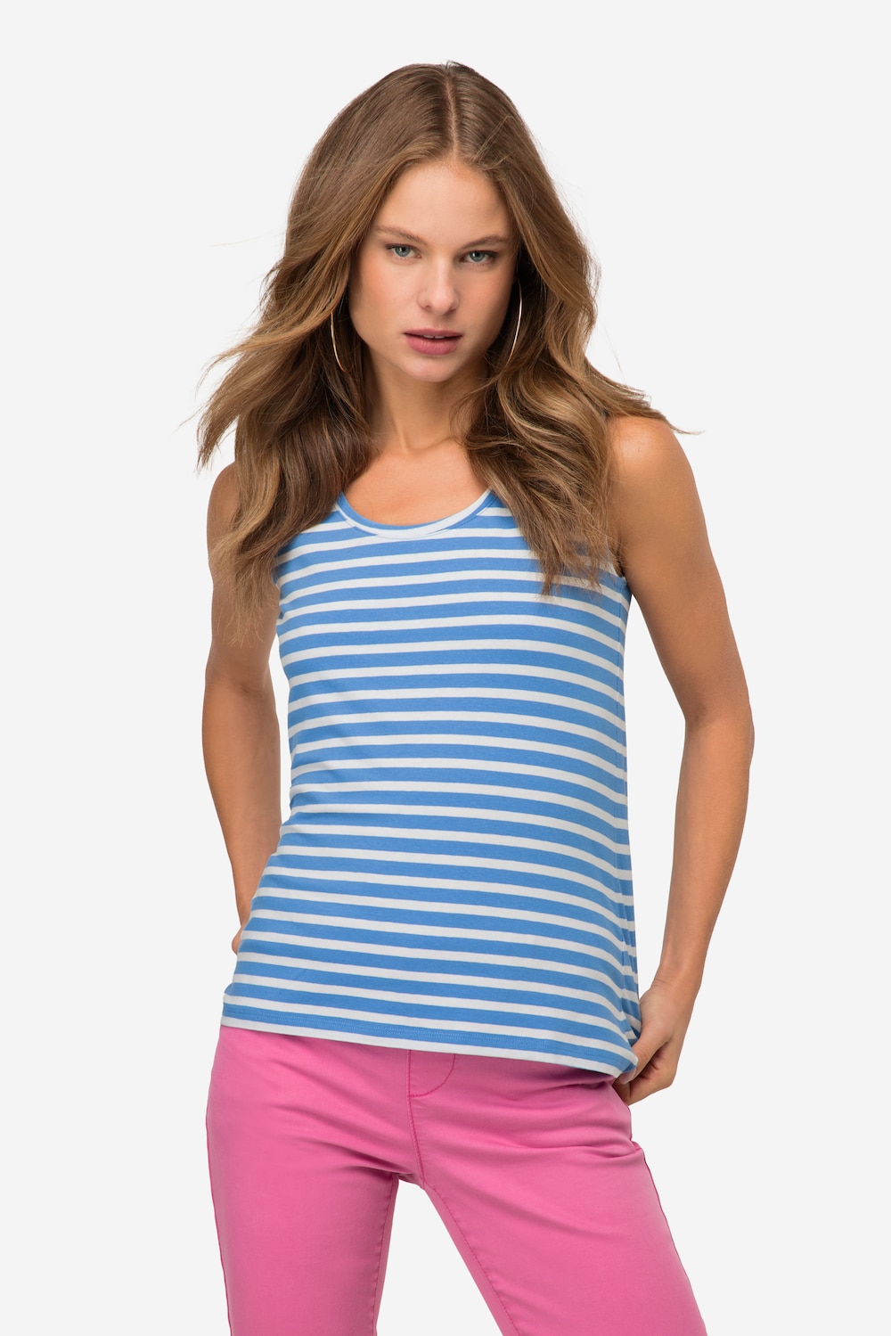 Große Größen Ringeltop, Damen, blau, Größe: L, Baumwolle, LAURASON