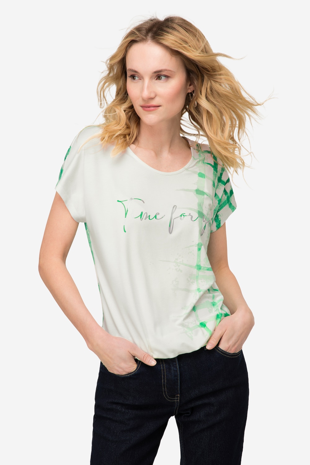 Große Größen T-Shirt, Damen, grün, Größe: M, Viskose, LAURASON